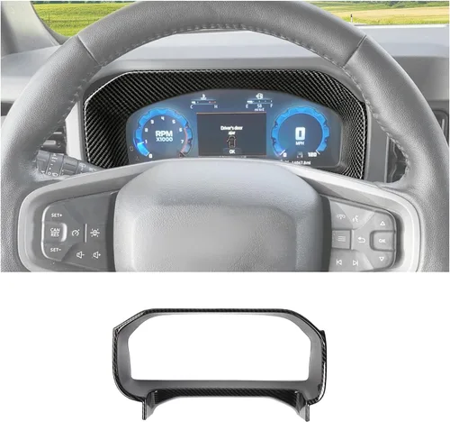 Vista 8 de RAZPOY Cubierta para tablero de instrumentos Bronco, cubierta de tablero de control central compatible con accesorios interiores Ford Bronco Rosa