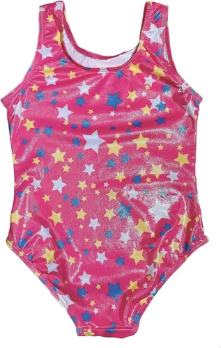 Vista 2 de QoozZ Maillot de gimnasia con estampado de arcoíris brillante para niñas, Arcoiris (Rainbow)