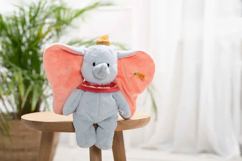 Vista 2 de Steiff Disney Soft Cuddly Friends Dumbo - Peluche de 12 pulgadas, color azul claro