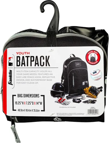Vista 8 de Franklin Sports Bolsa Batpack de Béisbol MLB para Niños - Mochila de Béisbol Juvenil, Softbol + Teeball - Bolsa de Equipo Deportivo para Niños +