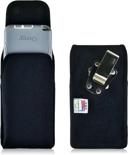 Vista 9 de Turtleback Funda compatible con Note 5, funda para cinturón, compatible con OB Defender o fundas voluminosas, bolsa de cuero negro con clip de Cuero