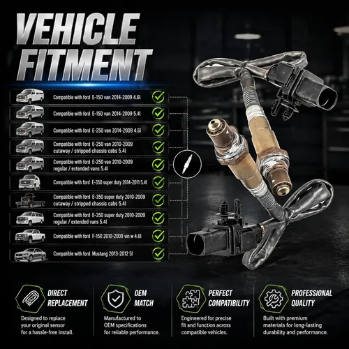 Vista 3 de 1 par de sensores de oxígeno hacia arriba izquierda derecha para Ford 2014-2009 Van 4.6l