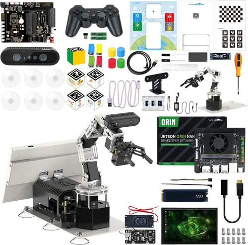 Vista 16 de Yahboom 6DOF Kit de brazo robótico de programación 3D, agarre adaptativo 3D, inteligencia incorporada, modelo de IA grande para ingenieros mecánicos