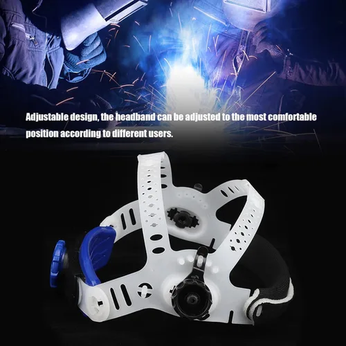 Vista 4 de Conjunto de casco de repuesto para la cabeza, casco de soldadura, diadema ajustable de ABS, diadema integrada para oscurecimiento solar automático