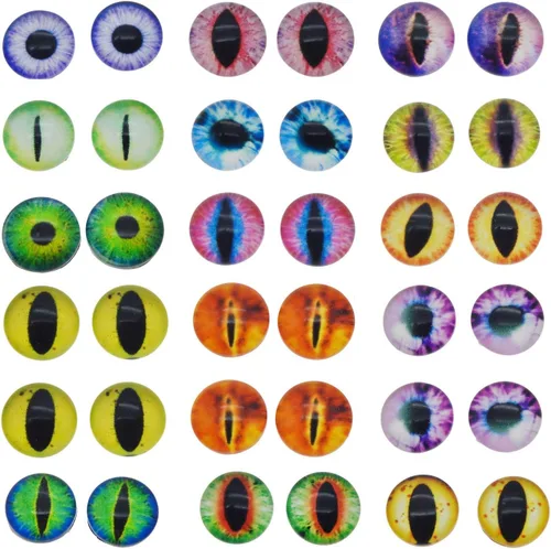 Vista 9 de juliewang Wholesale en bulk Assorted Ojo de dragón Cubiertos Cabochons de vidrio redondas para hacer Muñeca y la joyería Configuración
