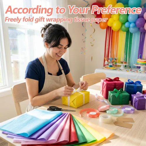 Vista 6 de Bobobag 150 hojas de papel de seda de colores, papel de seda de Navidad de 20 x 14 pulgadas para bolsas de regalo, dorado plateado rojo verde