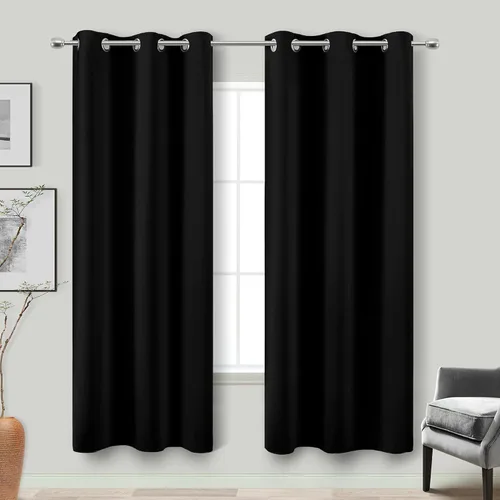 Vista 223 de KOUFALL Cortinas de Baño Aqua para Ventana, Juego de 2 Paneles Decoración Costera Cortinas Cortas Opacas para Ventana Pequeña de Cocina Puerta