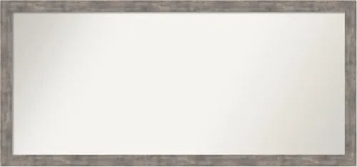 Vista 58 de Amanti Art Silver Bathroom Mirror for Over Sink, 26x45 Custom Made Marred Pewter Rectangle Vanity Mirror, Oversize Casual Wood Frame, Hangs Estaño