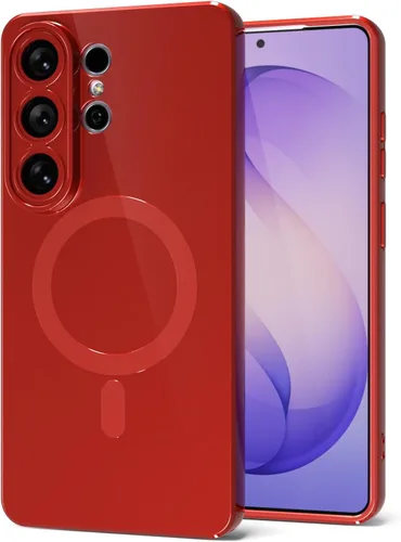 Vista 70 de Svanove Funda magnética de silicona para Samsung Galaxy S22, compatible con Magsafe, bonita funda para mujer, goma de gelatina brillante delgada