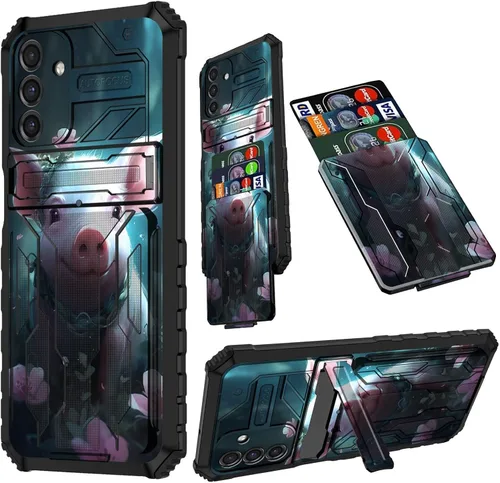 Vista 57 de Funda para Samsung A13 5G, Galaxy A13 5G con tarjetero desmontable atril resistente a prueba de golpes funda protectora para Samsung Galaxy A13 Gato