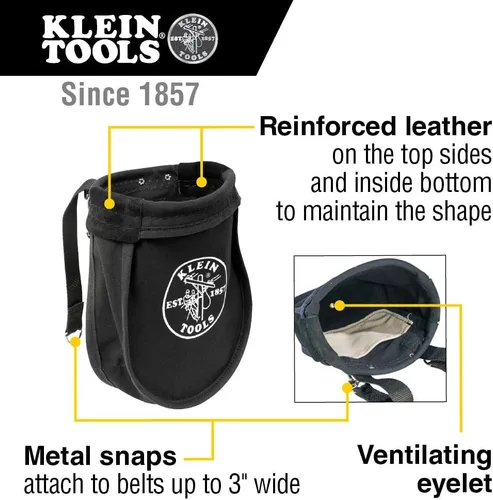 Vista 2 de Klein Tools 51A Bolsa de herramientas, bolsa de utilidad para transportar tuercas y tornillos, con bolsillo interior, lienzo No. 10, 9 x 3.5 x 10