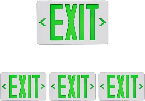 Vista 16 de Señal de salida de emergencia LED, montaje universal compatible con OSHA Negro Verde