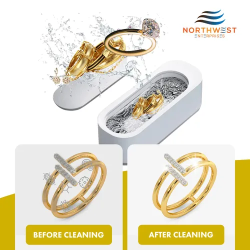Vista 4 de NORTHWEST ENTERPRISES Limpiador de joyas de oro, solución ultrasónica de limpieza de joyas. Concentrado. Diseñado científicamente exclusivamente