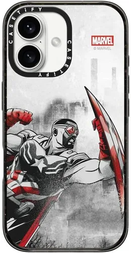 Vista 34 de CASETiFY Funda para iPhone Air, compatible con MagSafe Marvel VS CoLab Protección contra caídas de grado militar 4x de 8.2 pies Funda Capitán