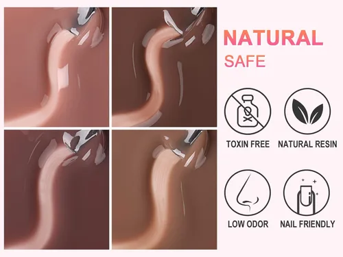 Vista 5 de AIMEILI Esmalte de uñas de gel transparente de gelatina helada para remojar UV LED sin hema, esmalte de uñas para el hogar, kit de barniz de SET4-21