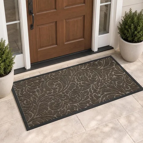Vista 15 de Yimobra Tapete para puerta de entrada exterior, 29.5 x 17 pulgadas, impermeable, resistente, para puerta delantera, tapete antideslizante resistente