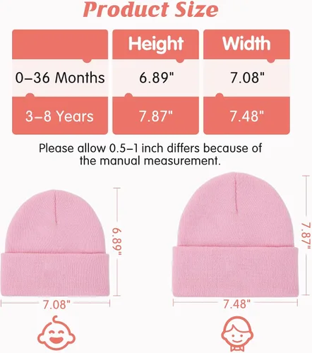Vista 6 de Zando Toddler Beanies for Baby Winter Hat Kinit Winter Hats for Kids Warm Cap Baby Boy and Girl Beanie Hat 0-8T