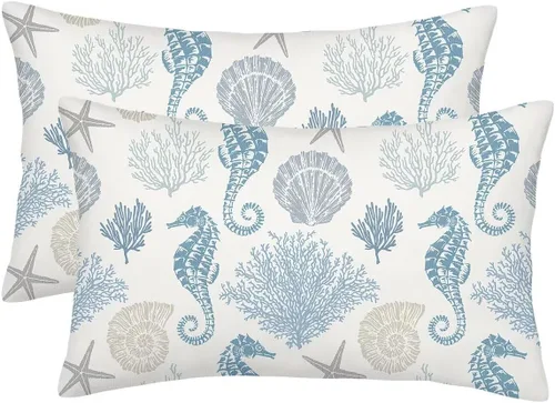 Vista 23 de Fundas de Almohada de Navidad Azul Marino 16x16 Juego de 2 Estilo Granja Muñeco de Nieve Copo de Nieve Árbol de Navidad Fundas de Almohada