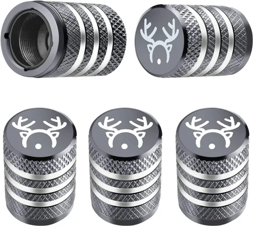 Vista 40 de Tapones para vástago de válvula de neumático, paquete de 5, tapa de aire de neumático N2, metal nitrógeno con forro de plástico, resistente a