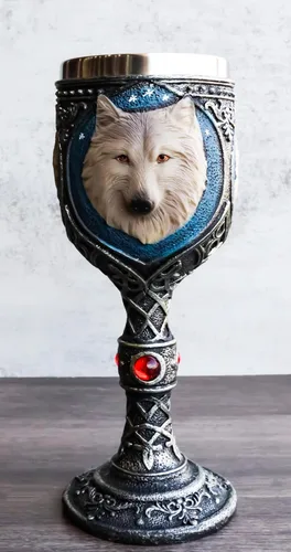 Vista 8 de Ebros Gift Alpha Grey Wolf Celtic Magic - Taza de cáliz de vino de 7 onzas, lobos de Timberwolf Direwolves, paquete de lobos para cocina, fiesta