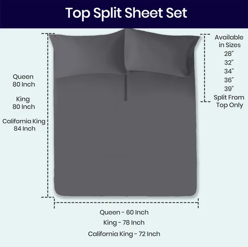 Vista 6 de SGI bedding Juego de sábanas King de 36 pulgadas, 100 % algodón egipcio, 1000 hilos, sábana superior flexible para cama ajustable, juego de sábanas