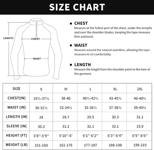 Vista 5 de Sudadera para hombre con protección UPF 50+ con cremallera de 14, cuello alto, manga larga