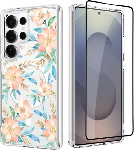 Vista 31 de OOK Funda para iPhone 17 Pro compatible con Magsafe, con protector de pantalla, elegante lazo estético, delgado, transparente, magnético, a prueba