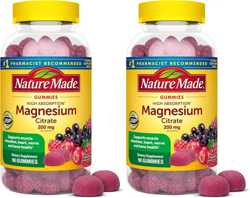 Vista 11 de Nature Made - Gomitas de citrato de magnesio de alta absorción, 200 mg por porción, suplemento de magnesio para el apoyo de músculos, nervios