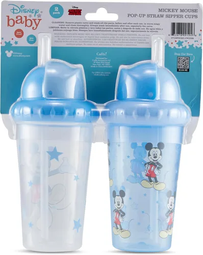 Vista 9 de Disney Vasos Sippy para Niños Pequeños para Niños y Niñas Paquete de Dos Vasos Sippy de 10 Onzas con Pajita y Tapa Botella de Agua de Viaje