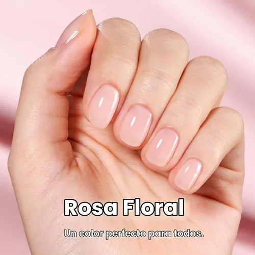 Vista 4 de Beetles - Esmalte de uñas, esmalte de uñas nude, corrector de uñas de gelatina rosa, secado rápido