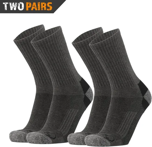 Vista 2 de Chill Boys Calcetines de bambú para hombre, 2 pares de calcetines de bambú que absorben la humedad, color gris, de peso medio