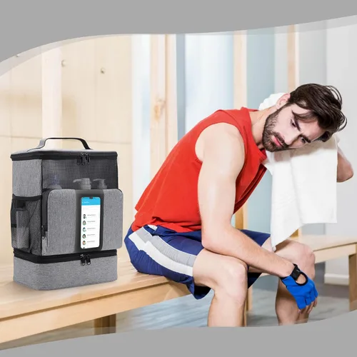 Vista 5 de Funambulist Carrito de ducha de gran capacidad portátil para dormitorio, esencial para estudiantes universitarios, niñas/chicos (gris)