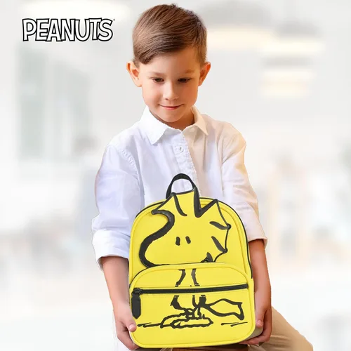 Vista 7 de Mini mochila Peanuts, bolsa de viaje pequeña para hombres y mujeres Woodstock