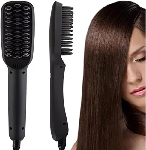 Vista 6 de Cepillo alisador de cabello 2 en 1, peinado natural rápido, alisador de cabello con calefacción con control de temperatura, el mejor cepillo