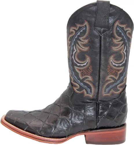 Vista 3 de Western Shops - Botas vaqueras con estampado de peces pirarucu para hombre