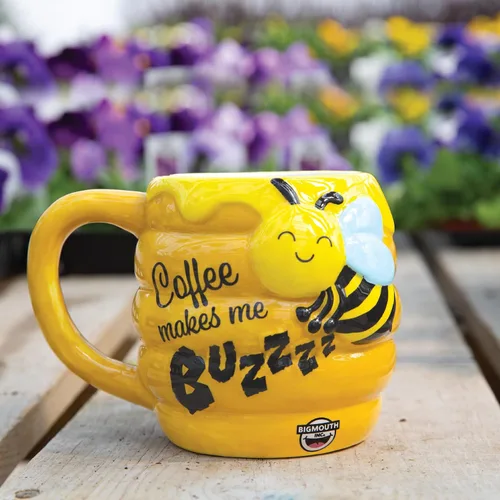 Vista 3 de BigMouth Inc Buzz-presso - Taza de café divertida en forma de panal - Lindas tazas para mujeres, hombres y niños - Regalos geniales para adultos