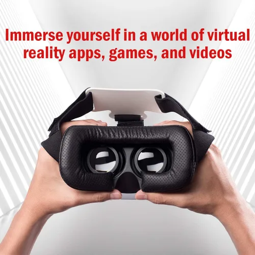 Vista 3 de Visor de realidad virtual para juegos móviles, películas y realidad aumentada para Android y iPhones de 3.5 a 6 pulgadas Correas y lentes
