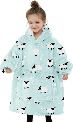Vista 18 de Manta con Capucha Usable NOUKOW Manta Sherpa de Gran Tamaño Sudadera de Franela con Bolsillo Grande