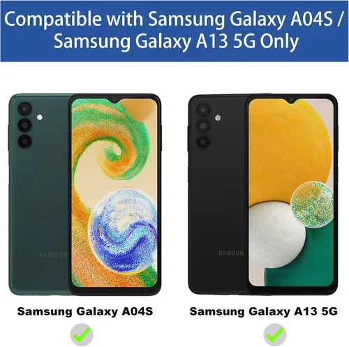 Vista 2 de Ailiber Funda para teléfono Samsung Galaxy A13, funda Samsung A04S con protector de pantalla, soporte de anillo para montaje magnético de automóvil