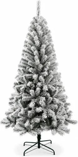 Vista 14 de CHILLSUN Árbol de Navidad artificial preiluminado de 6 pies con luces LED Árbol de Navidad preiluminado de 6 pies con luces LED blancas cálidas