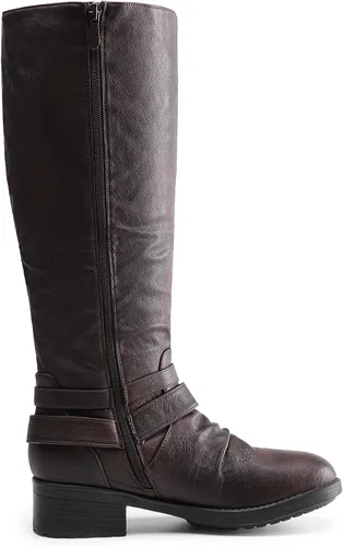 Vista 4 de DREAM PAIRS Botas de equitación hasta la rodilla para mujer de pantorrilla ancha