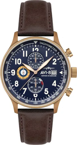 Vista 23 de Reloj analógico AV-4011 Hawker Hurricane, con mecanismo de cuarzo japonés, con correa de piel, de AVI-8