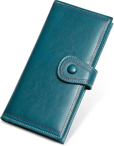 Vista 11 de cakang Billetera para mujer, compacta y delgada, plegable, con bloqueo RFID, de cuero, tarjetero con cremallera, 1-negro, Cartera delgada para mujer