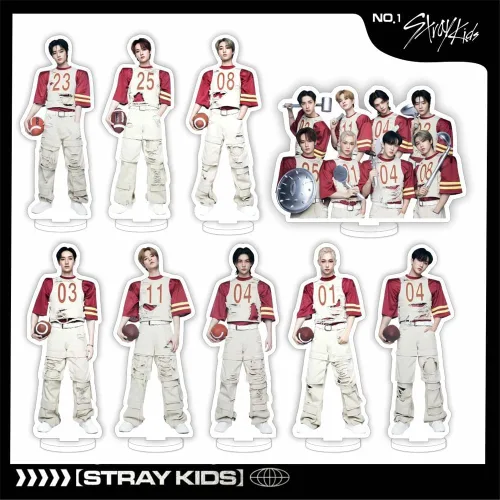 Vista 2 de Kpop Stray Kids Social Path Álbum acrílico de doble cara acrílico de pie letrero Hyunjin Felix figura de acción modelo modelo regalo para fanáticos