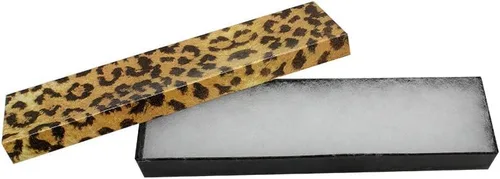Vista 3 de Cajas de regalo de joyería de 8 "x 2" x 1" Caja de cartón de bateo de algodón con estampado de leopardo, juego de 10 PC