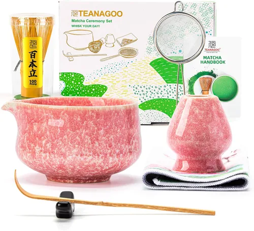 Vista 9 de TEANAGOO Juego de Batidor de Matcha, Juego de Matcha Verde de 7 Piezas, Kit de Ceremonia de Matcha, Juego de Té Matcha para Hacer Latte, Cuenco
