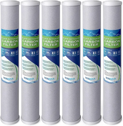 Vista 12 de Filtro de agua estándar de 5 micrones con carcasa de coco para toda la casa, bloque de carbono, 20 x 2.5 pulgadas, se adapta a carcasas de 20 x 2.5