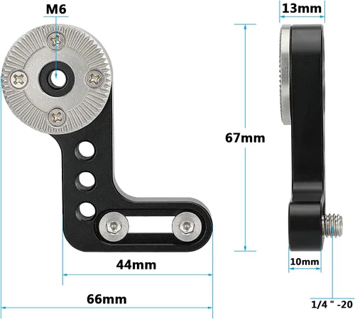 Vista 2 de CAMVATE Agujero de tornillo M6 de montaje de extensión tipo L con tornillo de 1/4 "-20