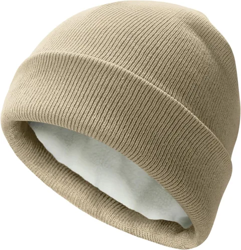 Vista 9 de PFFY Beanie for Men Women Unisex Knit Cuffed Plain Winter Thick Lined Beanies Hats