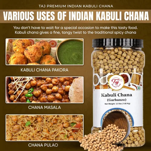 Vista 6 de TAJ Garbanzo Frijoles Secos 4 Libras Kabuli Chana Producto de la India